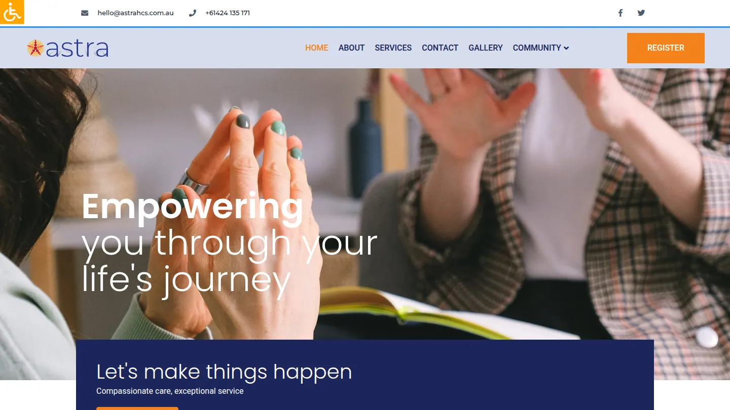Astra Healthcare & Services website preview