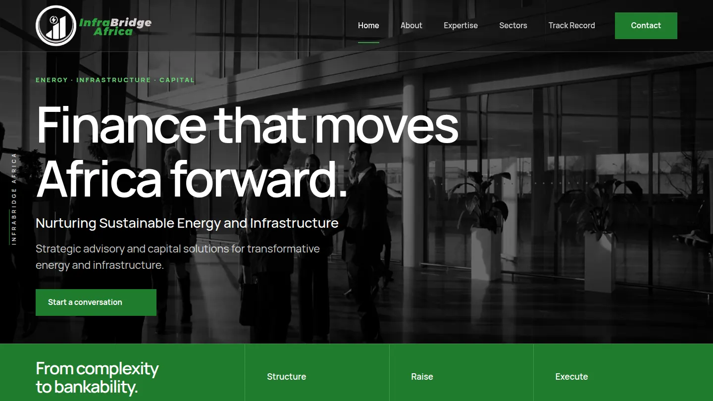 InfraBridge Africa website preview