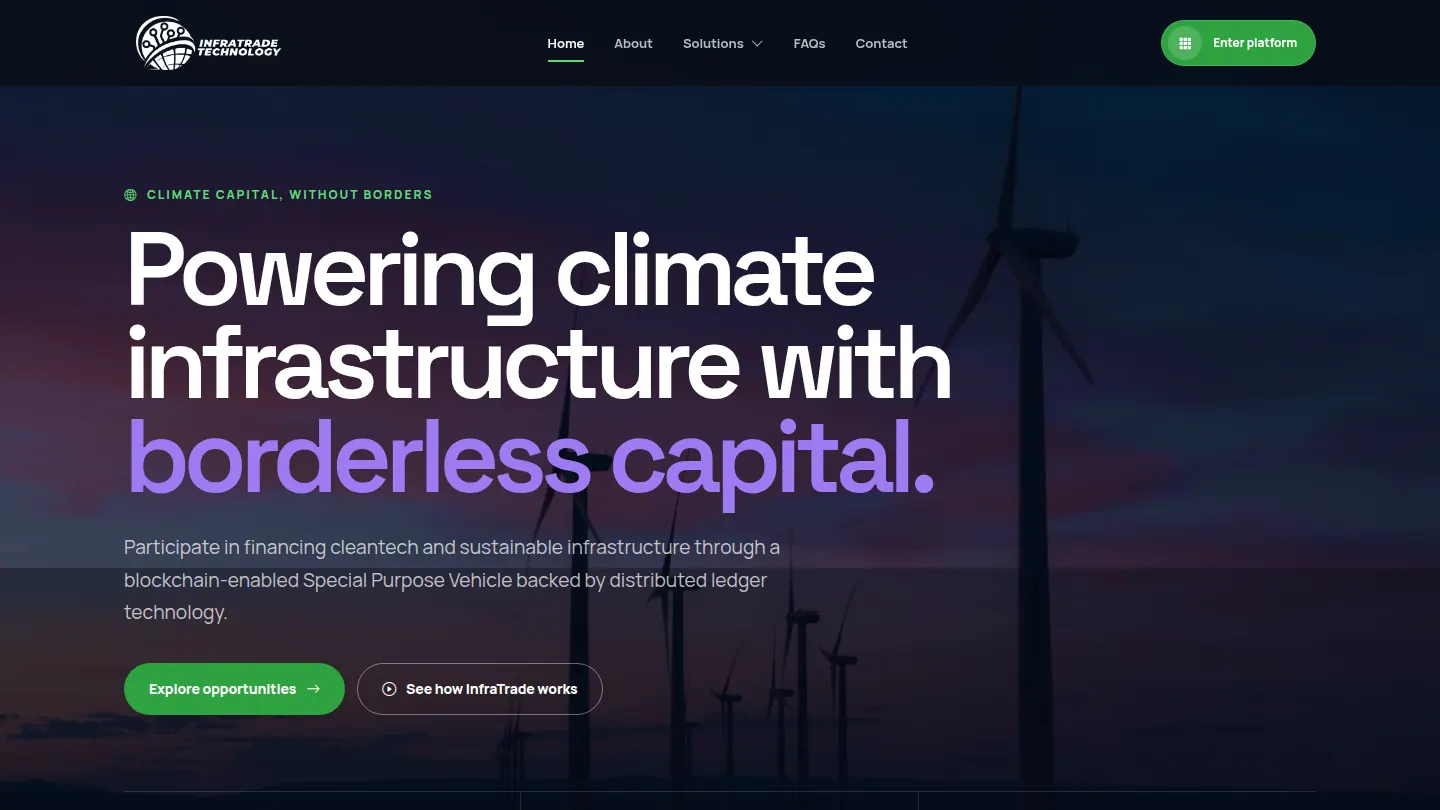 InfraTrade Technology website preview